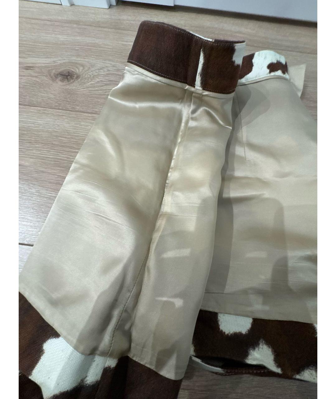 BURBERRY Коричневая хлопковая юбка мини, фото 4