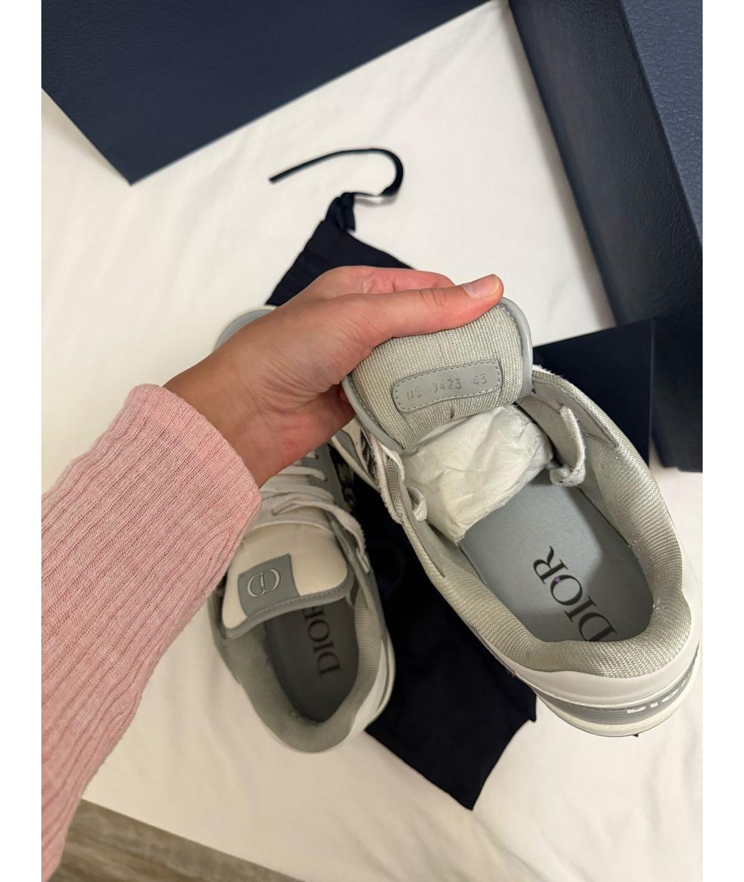 CHRISTIAN DIOR Белые кожаные низкие кроссовки / кеды, фото 3