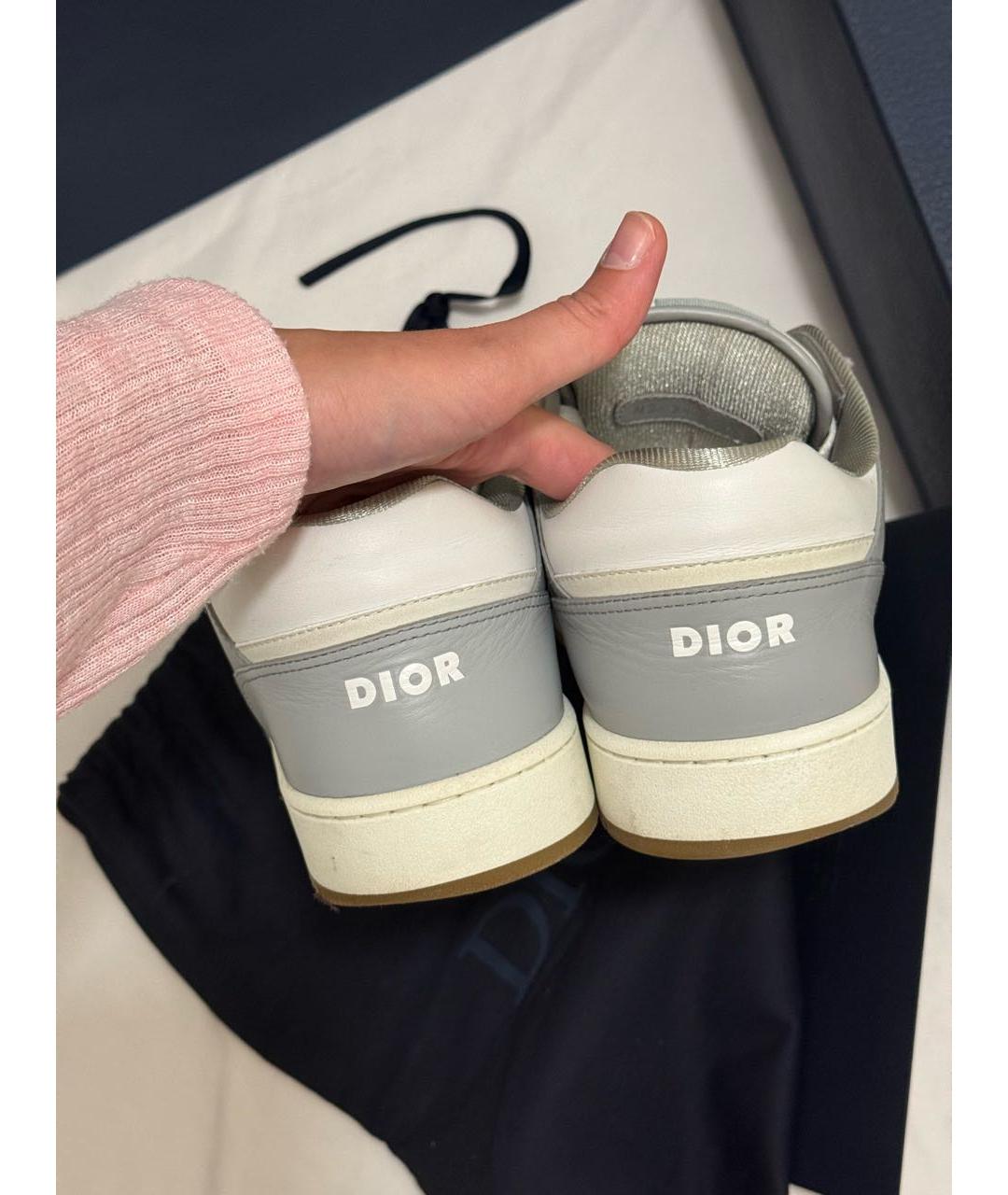 CHRISTIAN DIOR Белые кожаные низкие кроссовки / кеды, фото 7