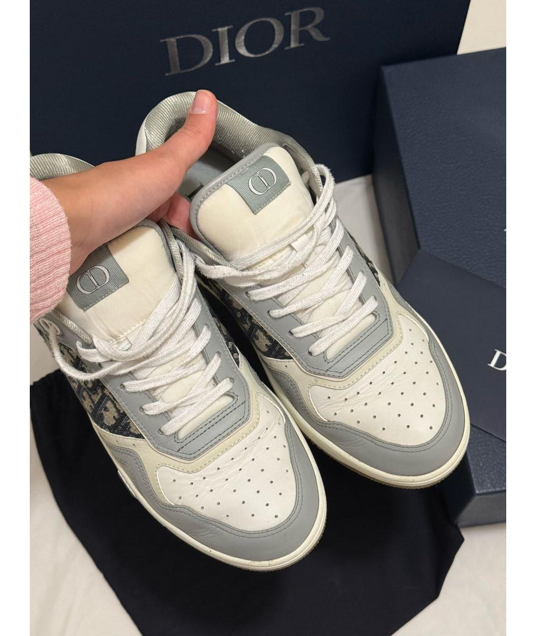 CHRISTIAN DIOR Белые кожаные низкие кроссовки / кеды, фото 2