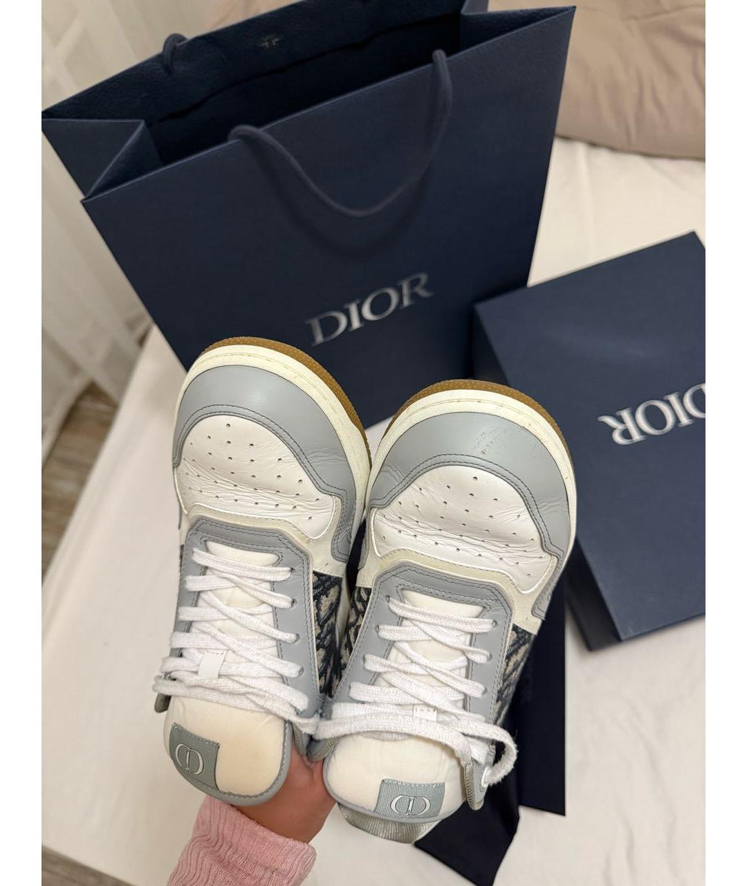 CHRISTIAN DIOR Белые кожаные низкие кроссовки / кеды, фото 6