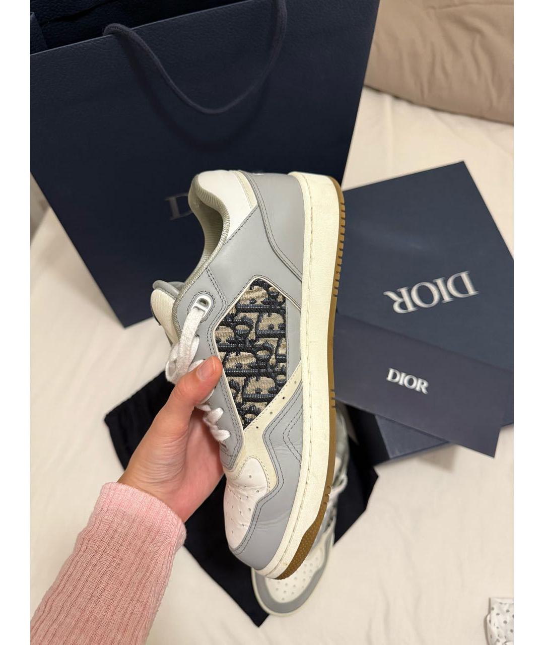 CHRISTIAN DIOR Белые кожаные низкие кроссовки / кеды, фото 9