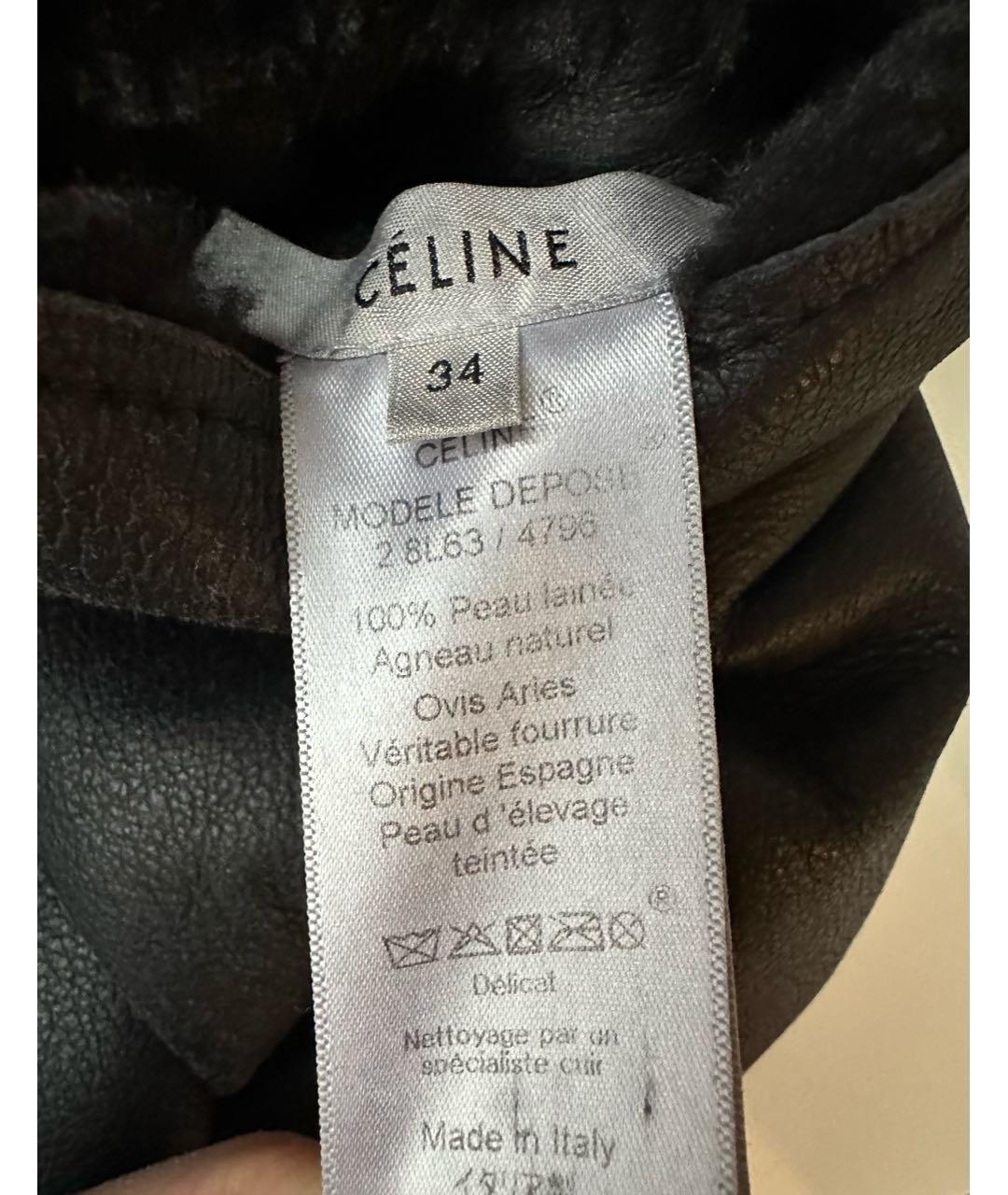 CELINE Черная кожаная дубленка, фото 7