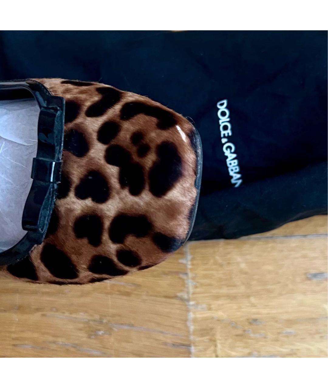 DOLCE&GABBANA Коричневые кожаные балетки, фото 4