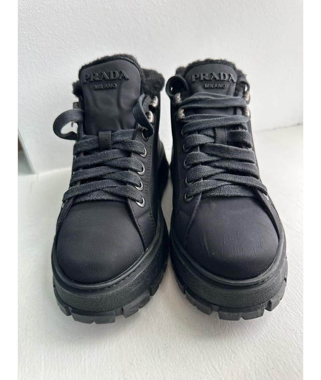 PRADA Черные текстильные ботинки, фото 2