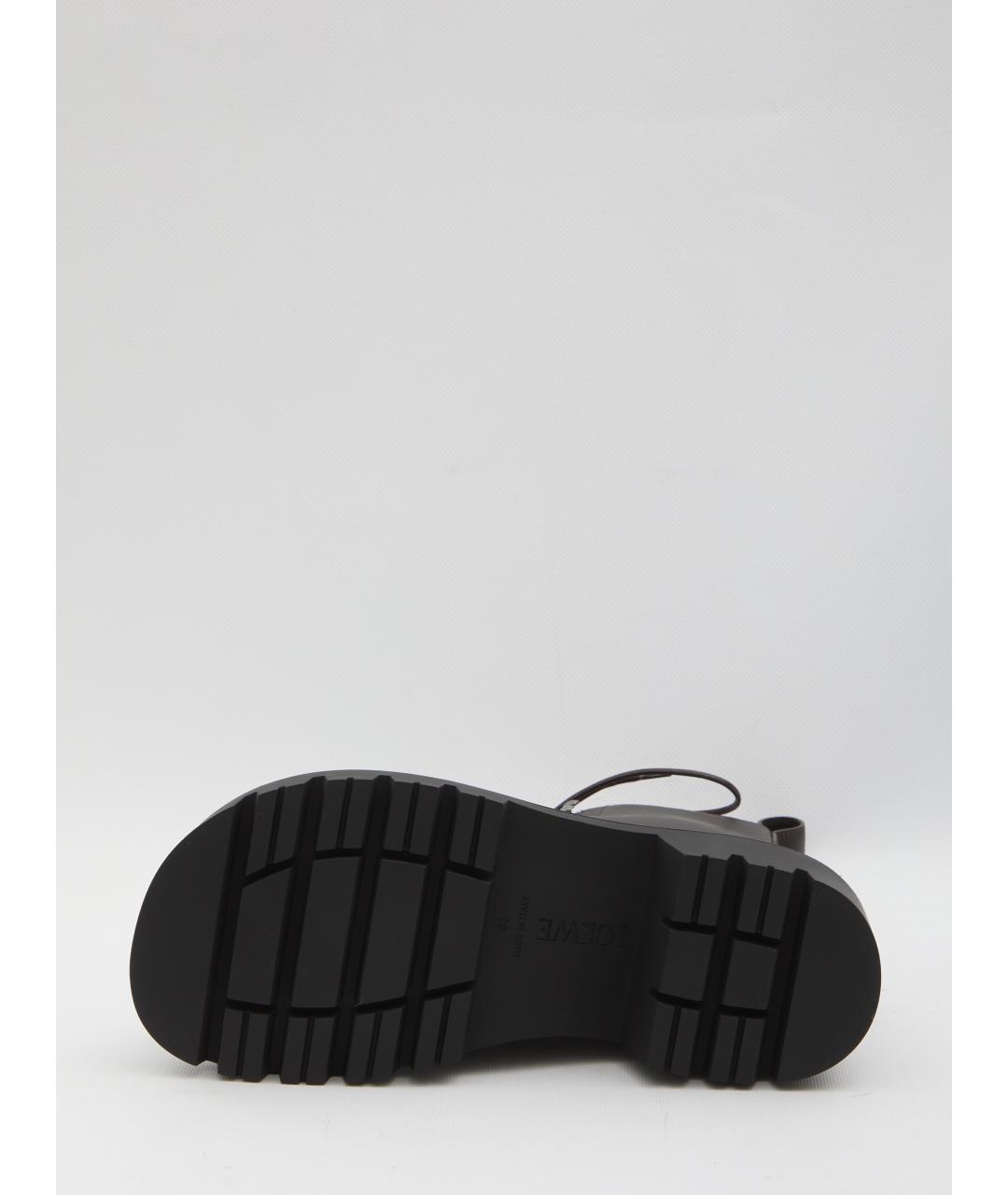 LOEWE Коричневые кожаные низкие ботинки, фото 4