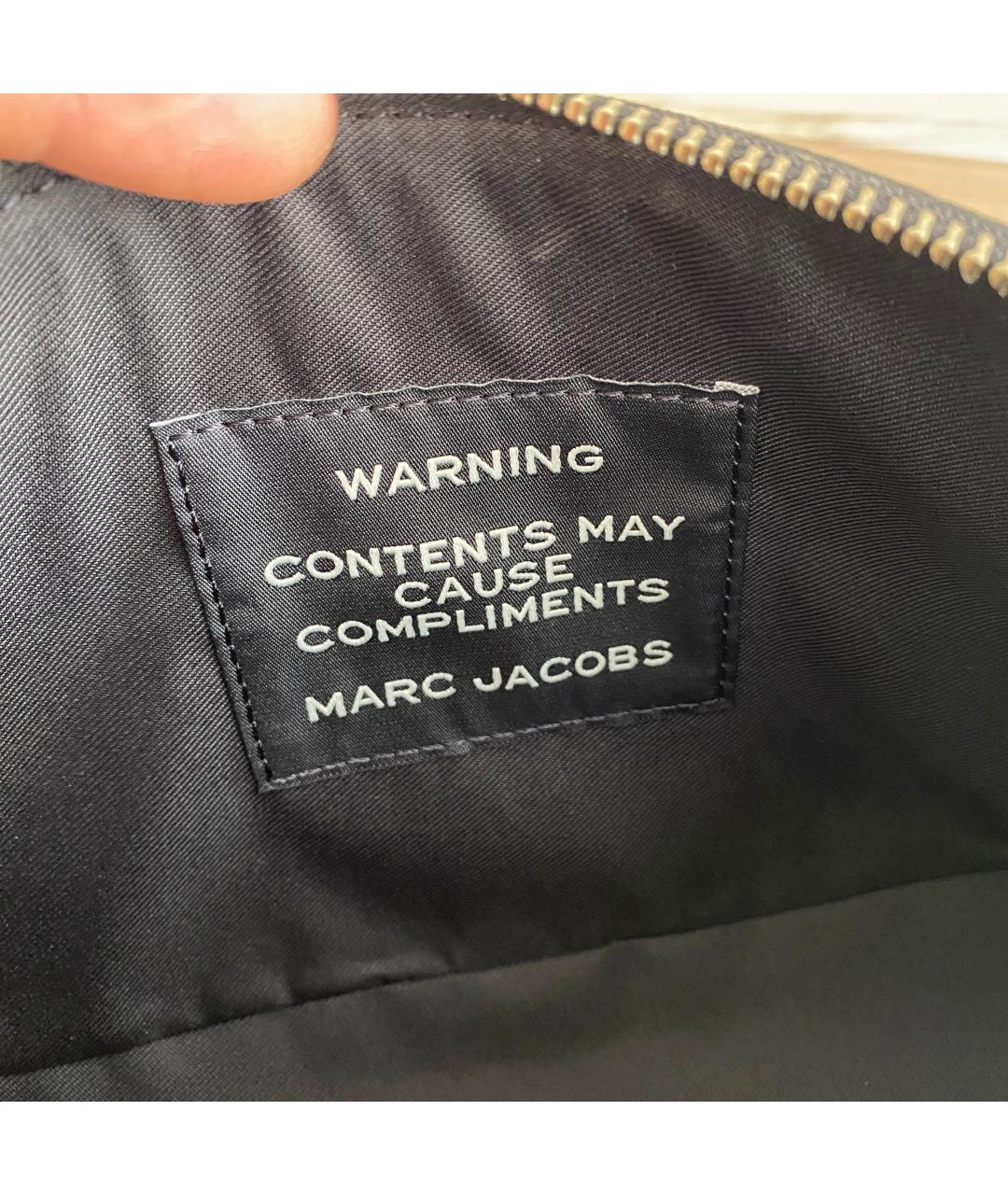 MARC JACOBS Черная кожаная косметичка, фото 4