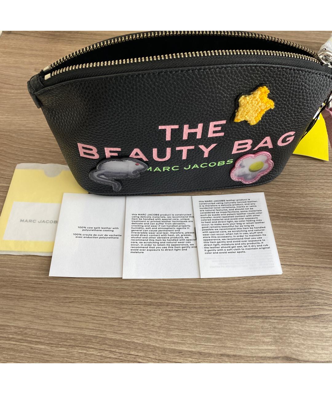 MARC JACOBS Черная кожаная косметичка, фото 9