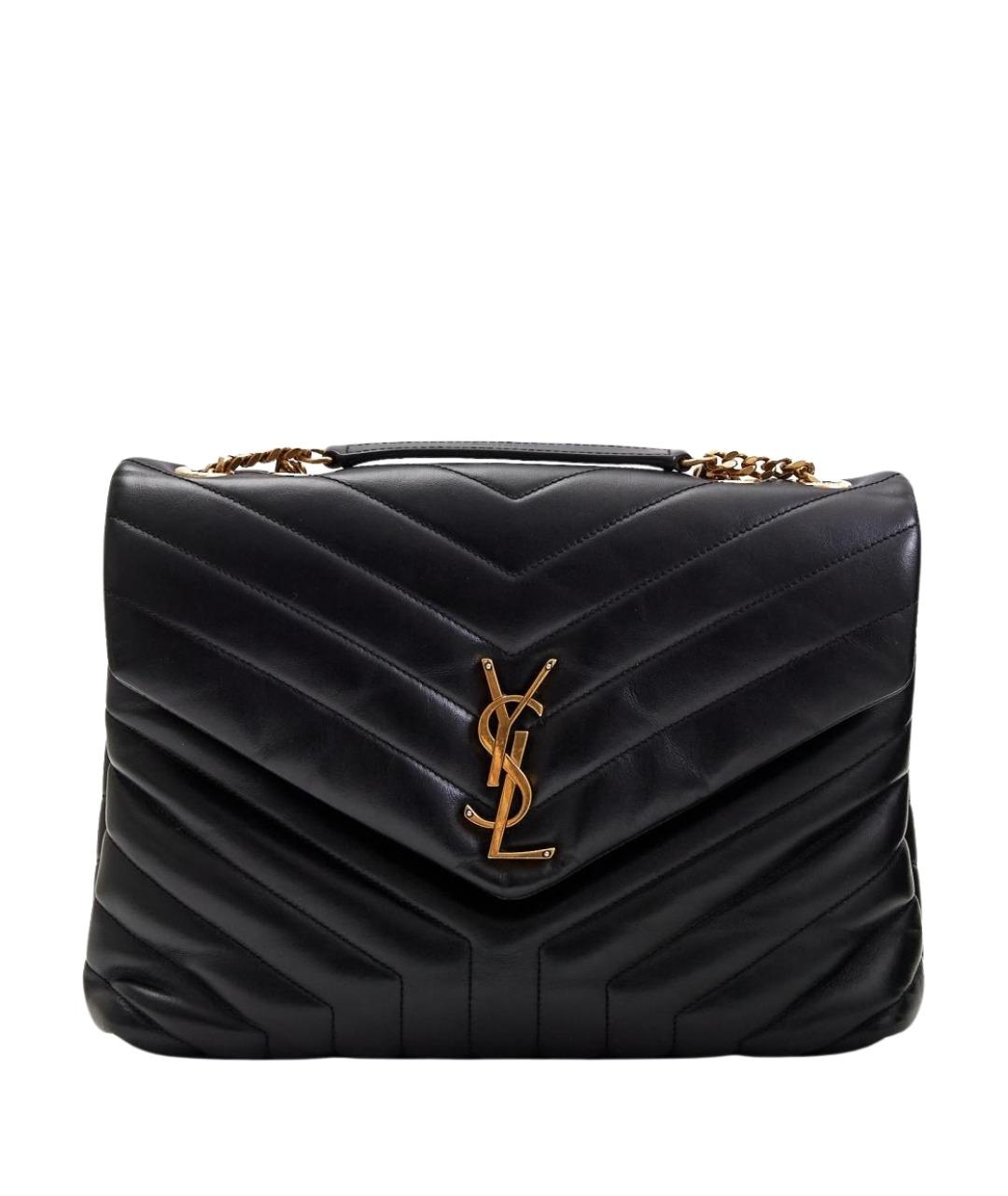 SAINT LAURENT Черная кожаная сумка через плечо, фото 1