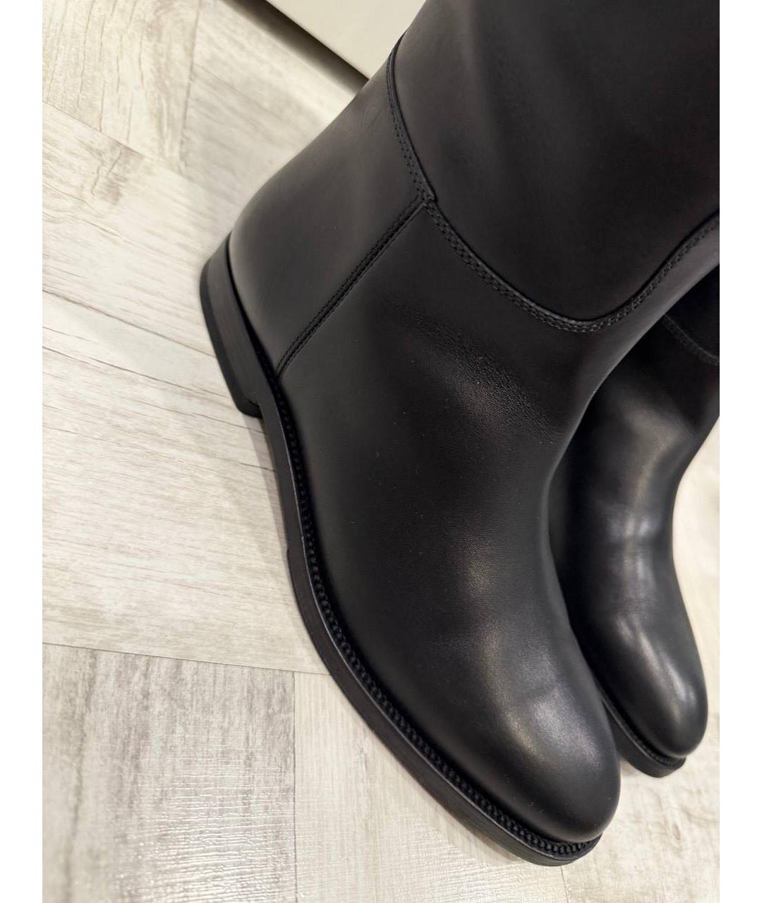 HERMES Черные кожаные сапоги, фото 7