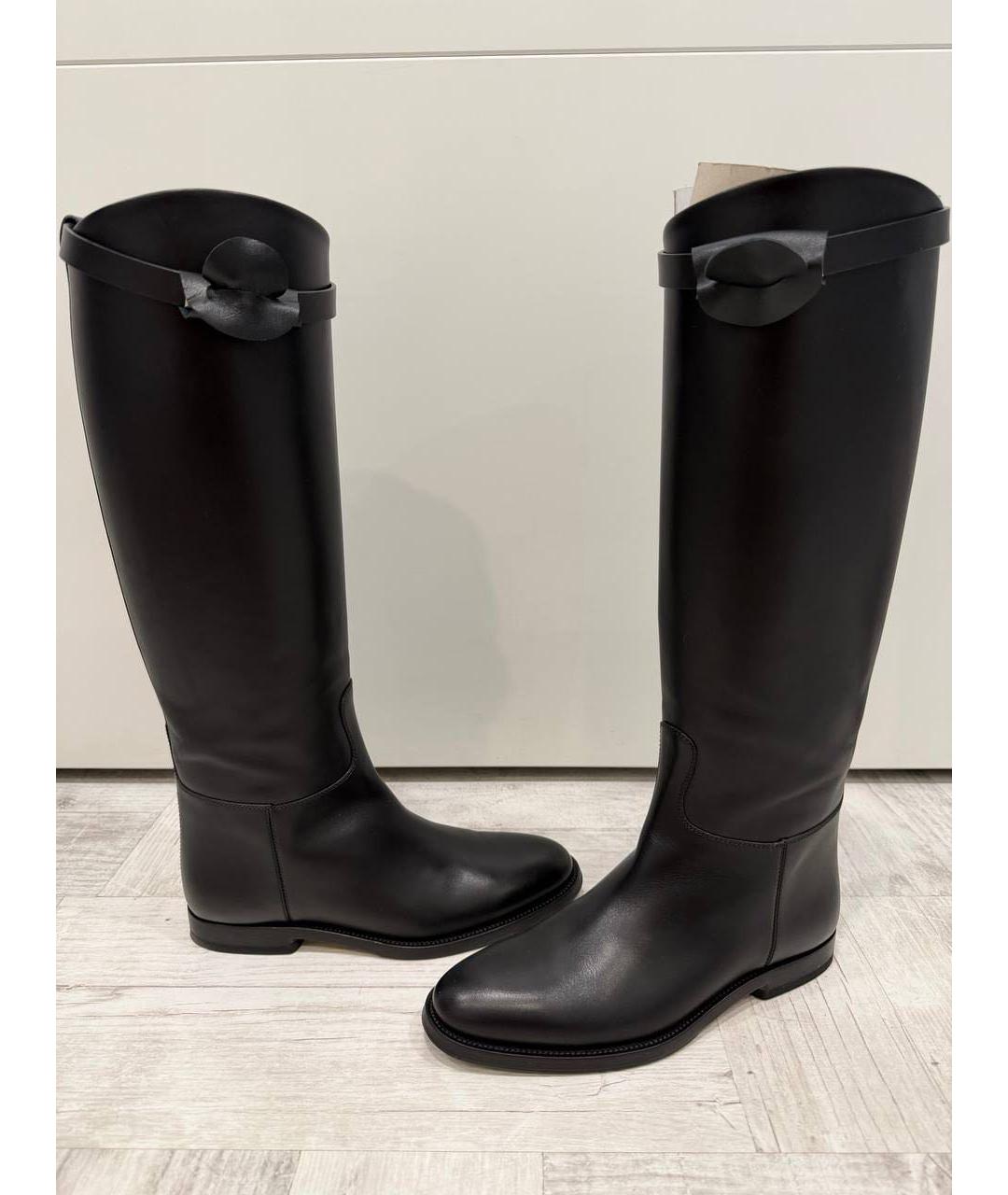 HERMES Черные кожаные сапоги, фото 5