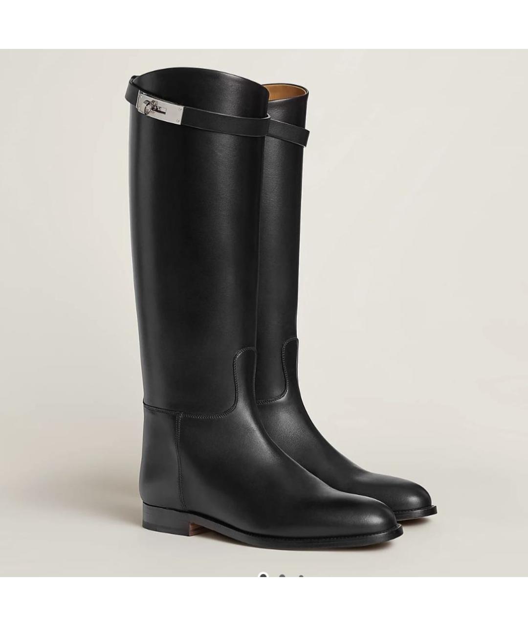 HERMES Черные кожаные сапоги, фото 9