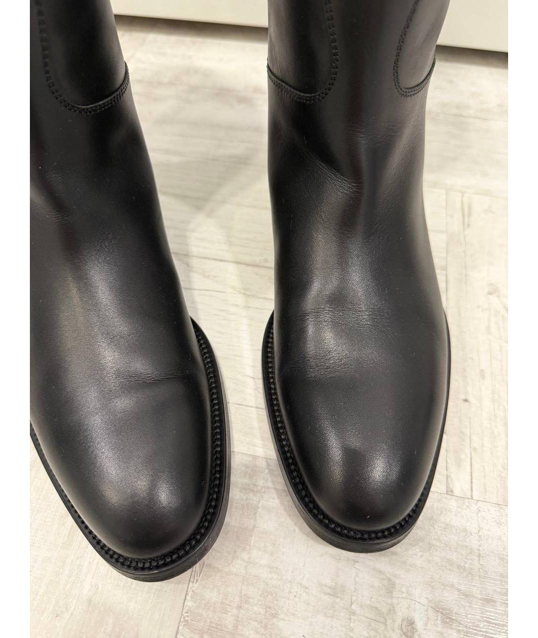 HERMES Черные кожаные сапоги, фото 6