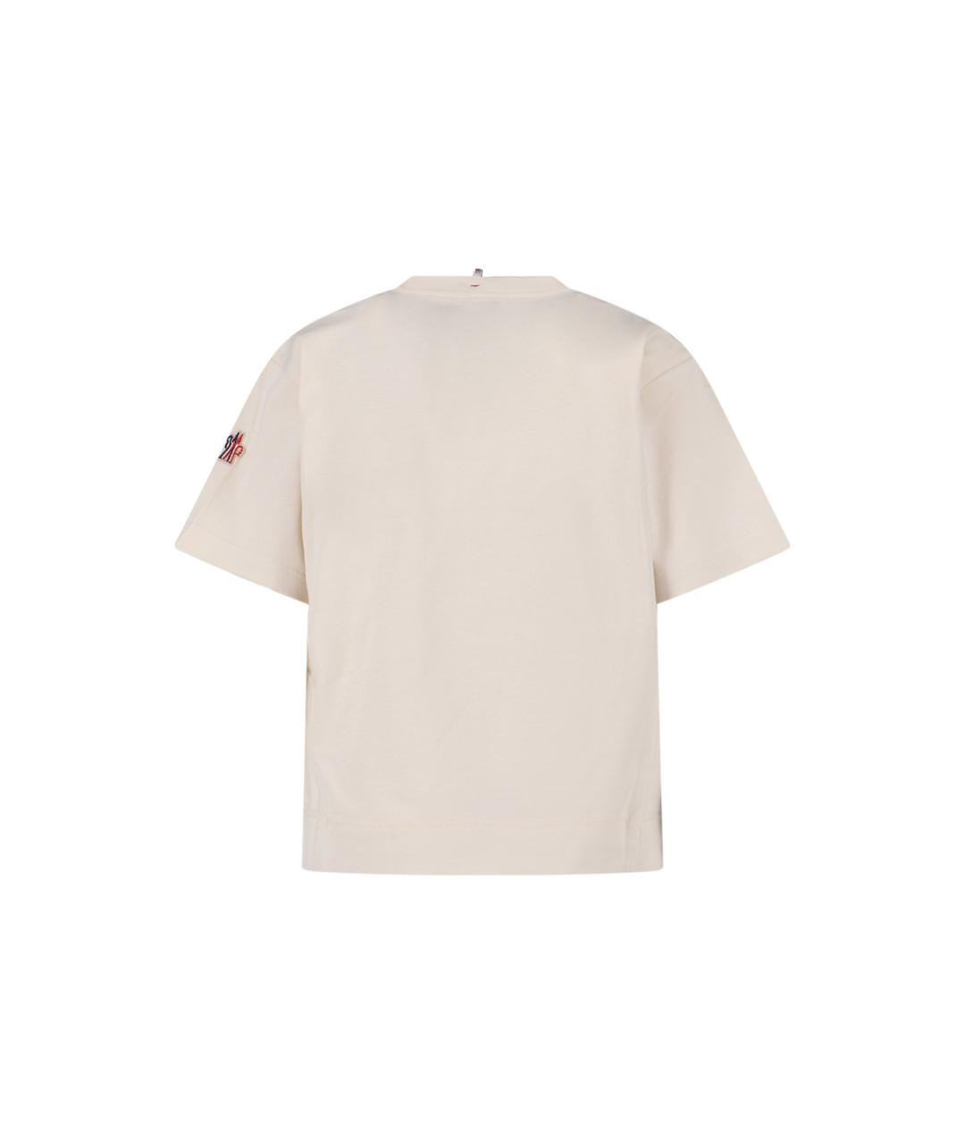 MONCLER GRENOBLE Белая хлопковая футболка, фото 2