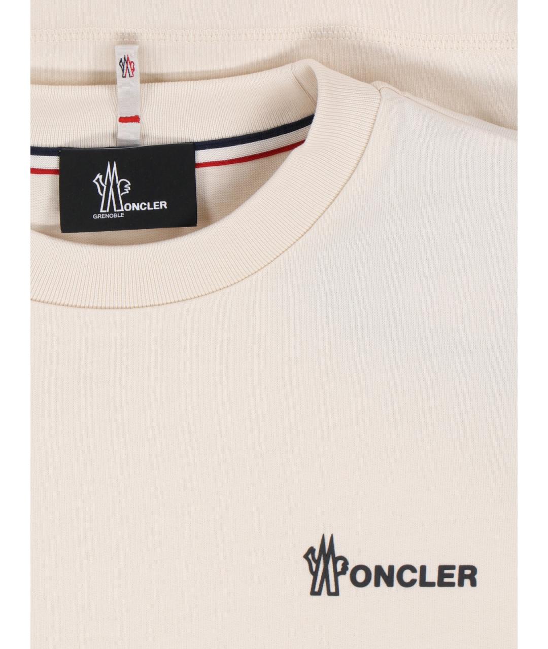 MONCLER GRENOBLE Белая хлопковая футболка, фото 3