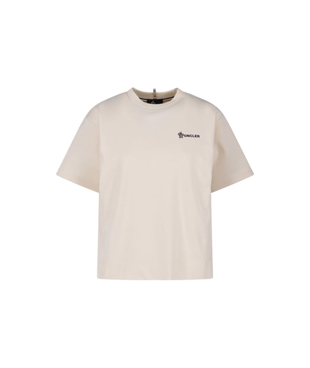 MONCLER GRENOBLE Белая хлопковая футболка, фото 1