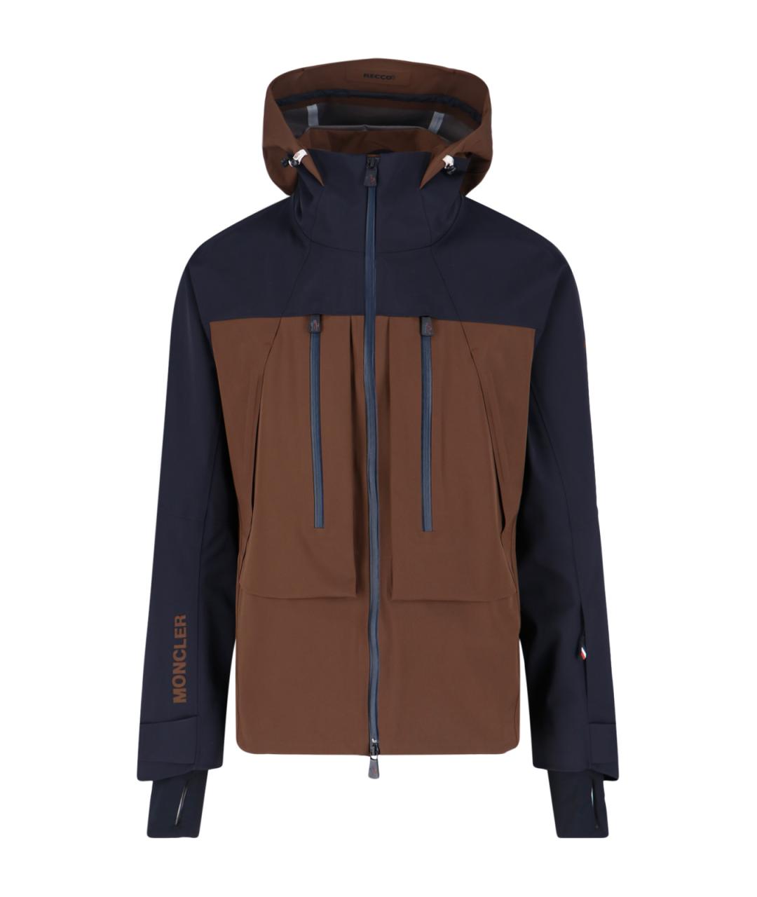 MONCLER GRENOBLE Коричневая полиамидовая куртка, фото 1