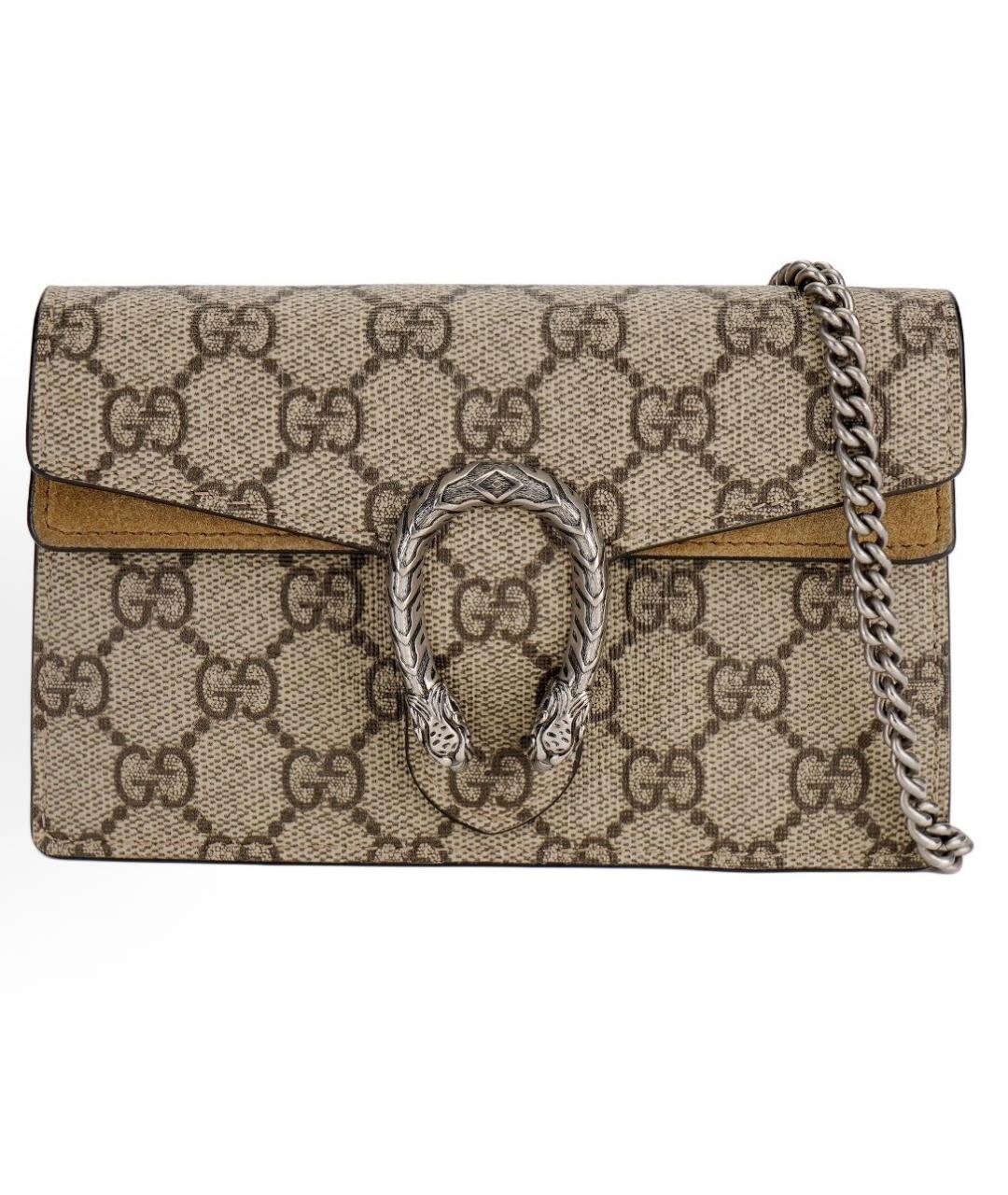 GUCCI Бежевая кожаная сумка через плечо, фото 4