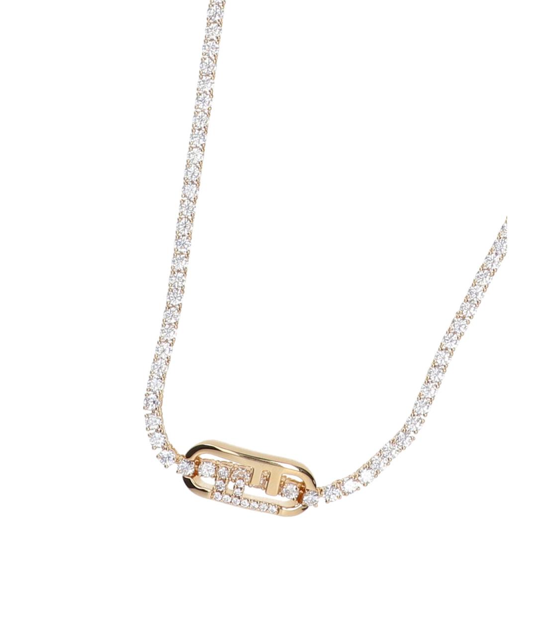 FENDI Золотое металлическое колье, фото 3