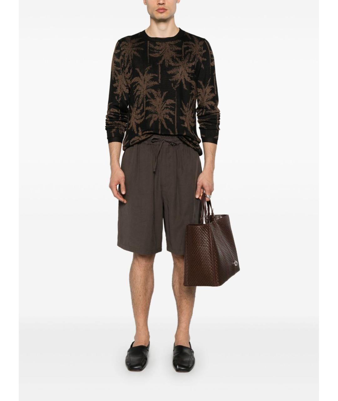 EMPORIO ARMANI Коричневые полиэстеровые шорты, фото 3