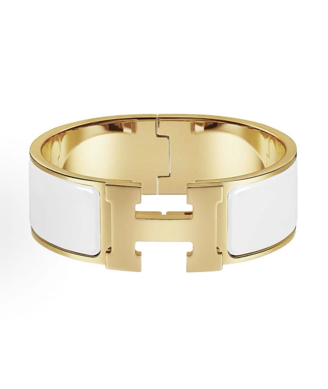 HERMES Белый позолоченный браслет, фото 5
