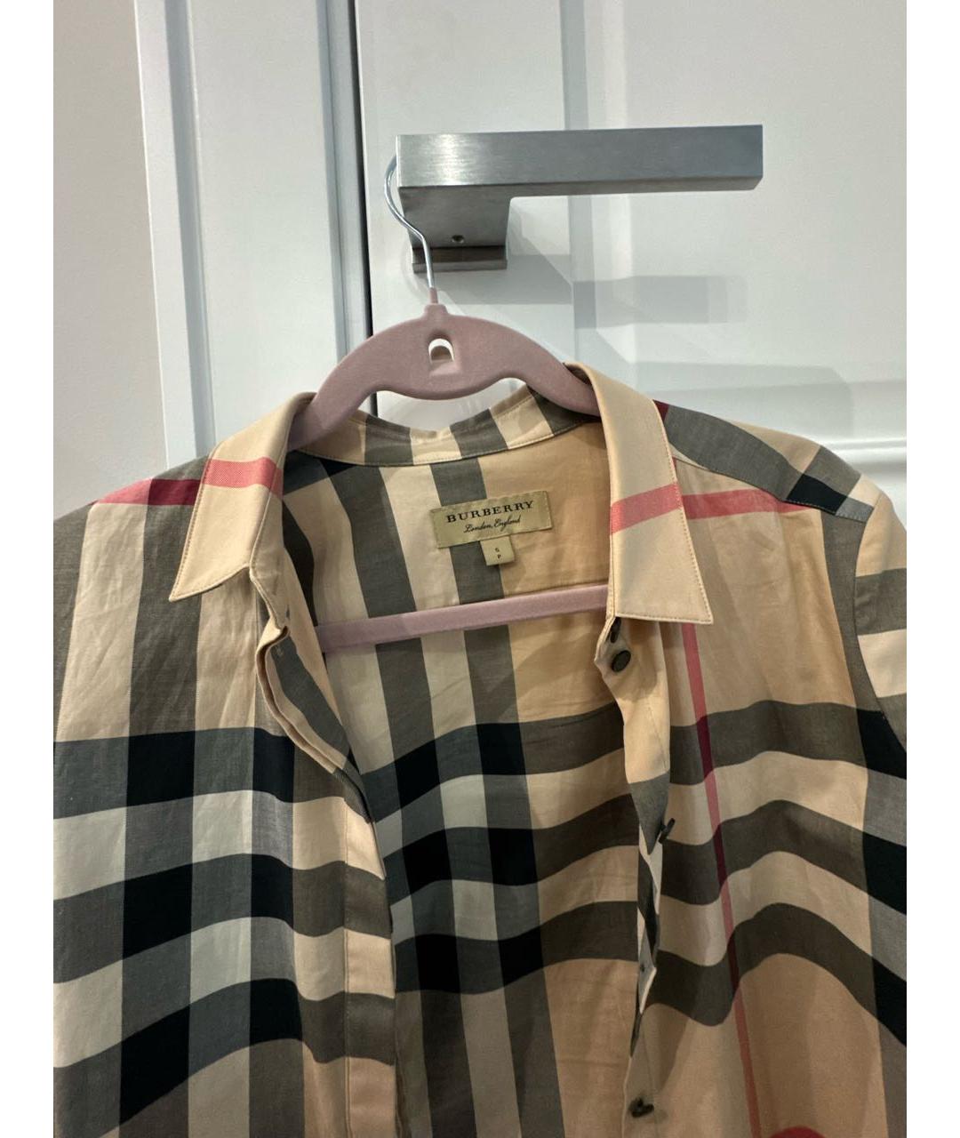 BURBERRY Бежевая хлопковая рубашка, фото 3