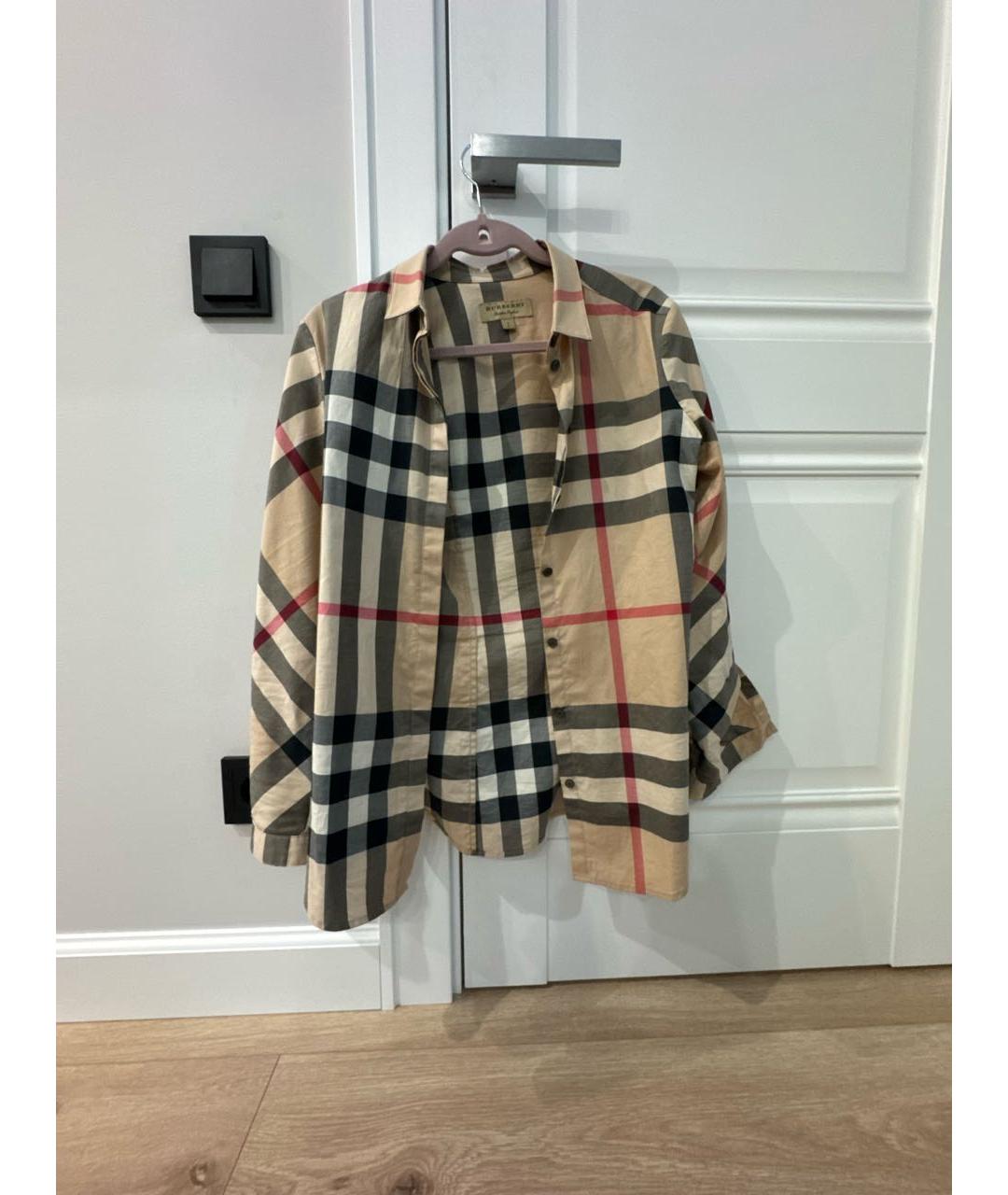 BURBERRY Бежевая хлопковая рубашка, фото 8