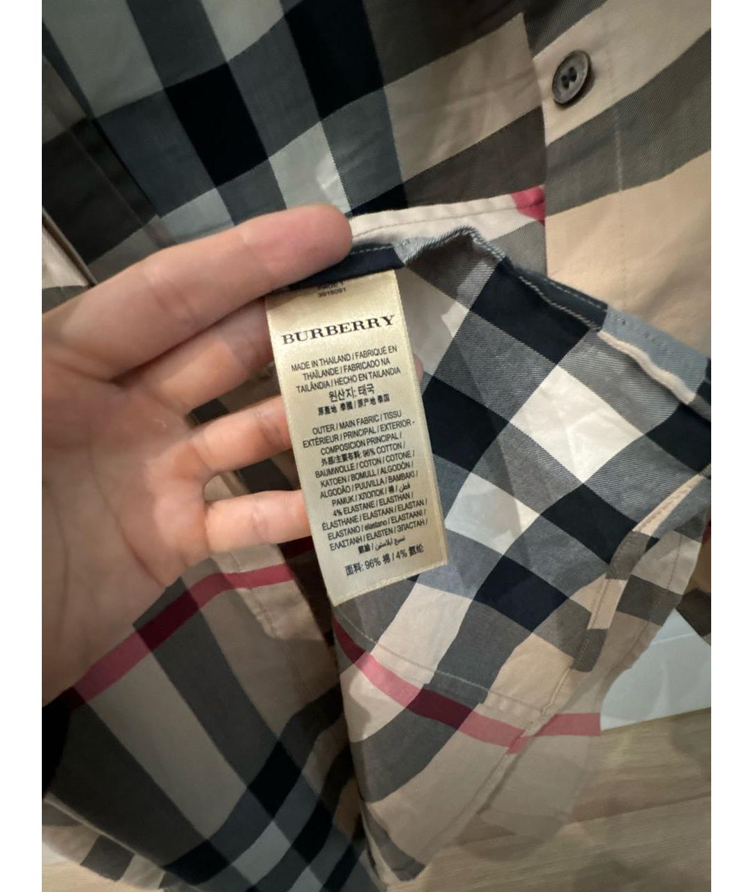 BURBERRY Бежевая хлопковая рубашка, фото 4