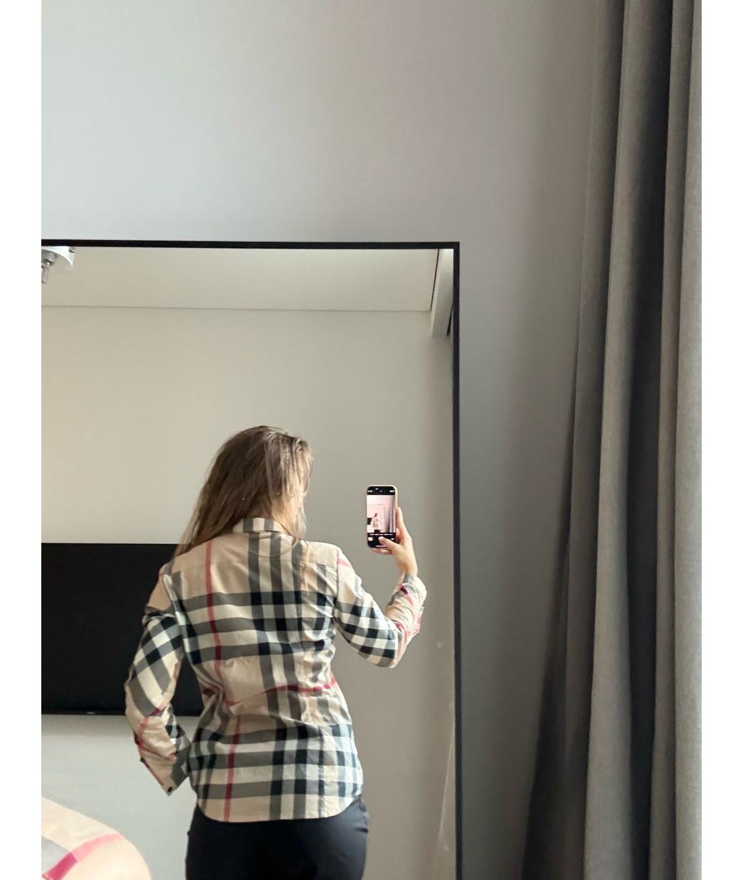 BURBERRY Бежевая хлопковая рубашка, фото 5