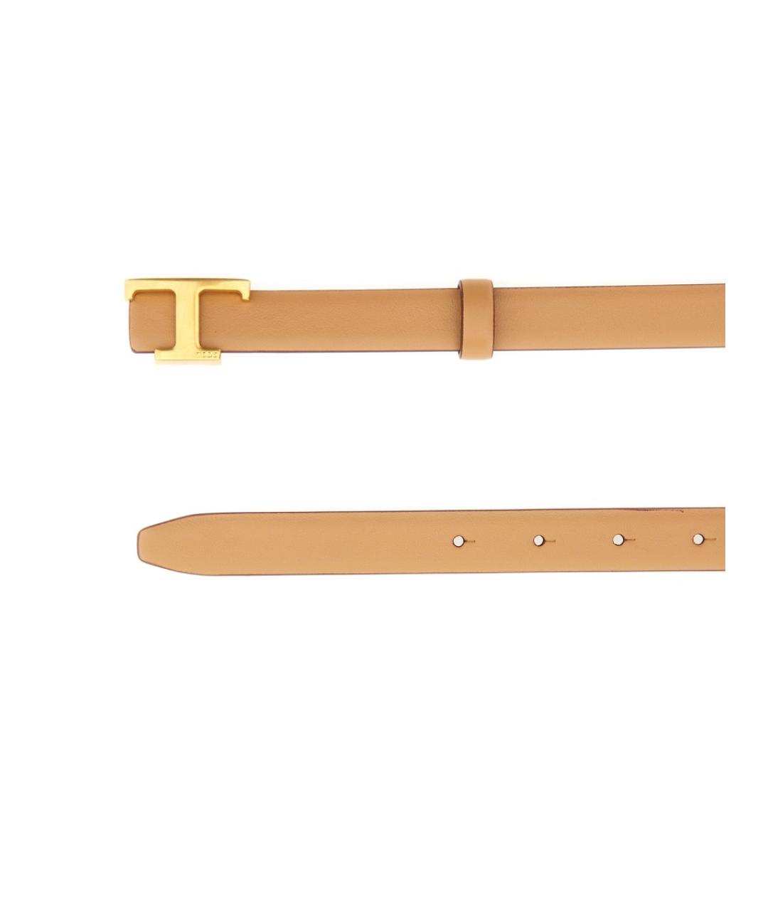 TOD'S Бежевый кожаный ремень, фото 2
