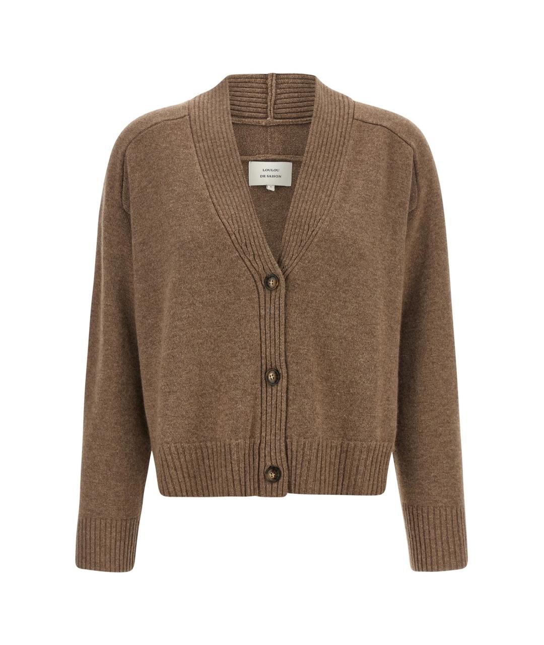 LOULOU STUDIO Коричневый кашемировый кардиган, фото 1
