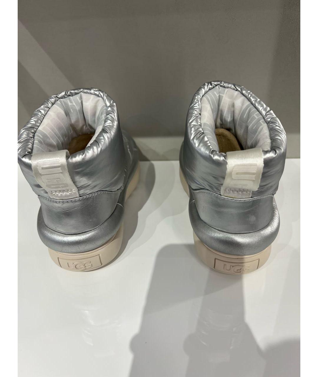 UGG AUSTRALIA Серебряные кожаные ботинки, фото 4