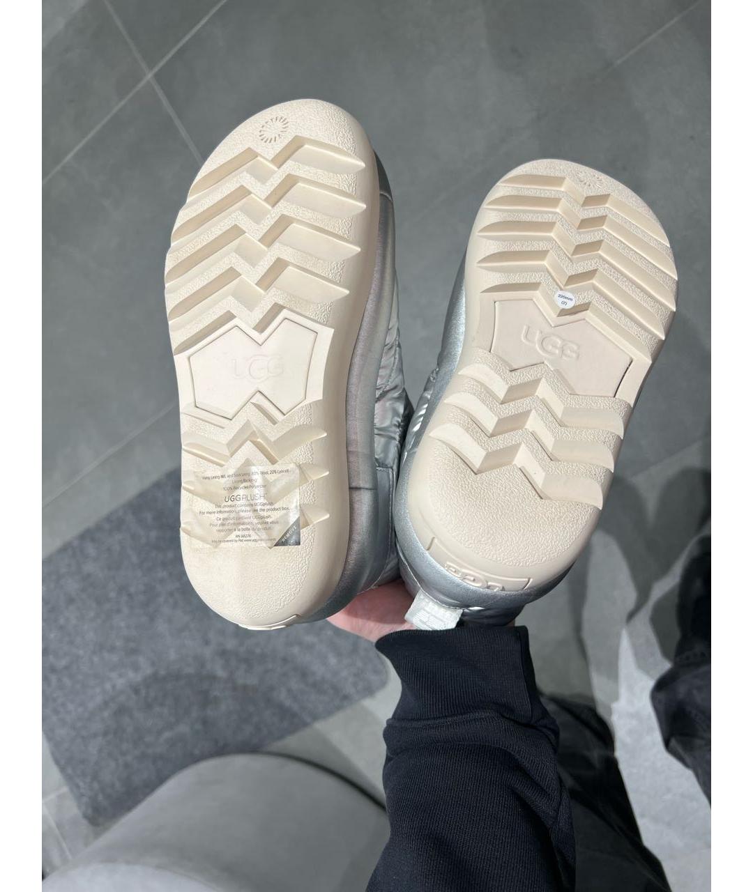 UGG AUSTRALIA Серебряные кожаные ботинки, фото 5