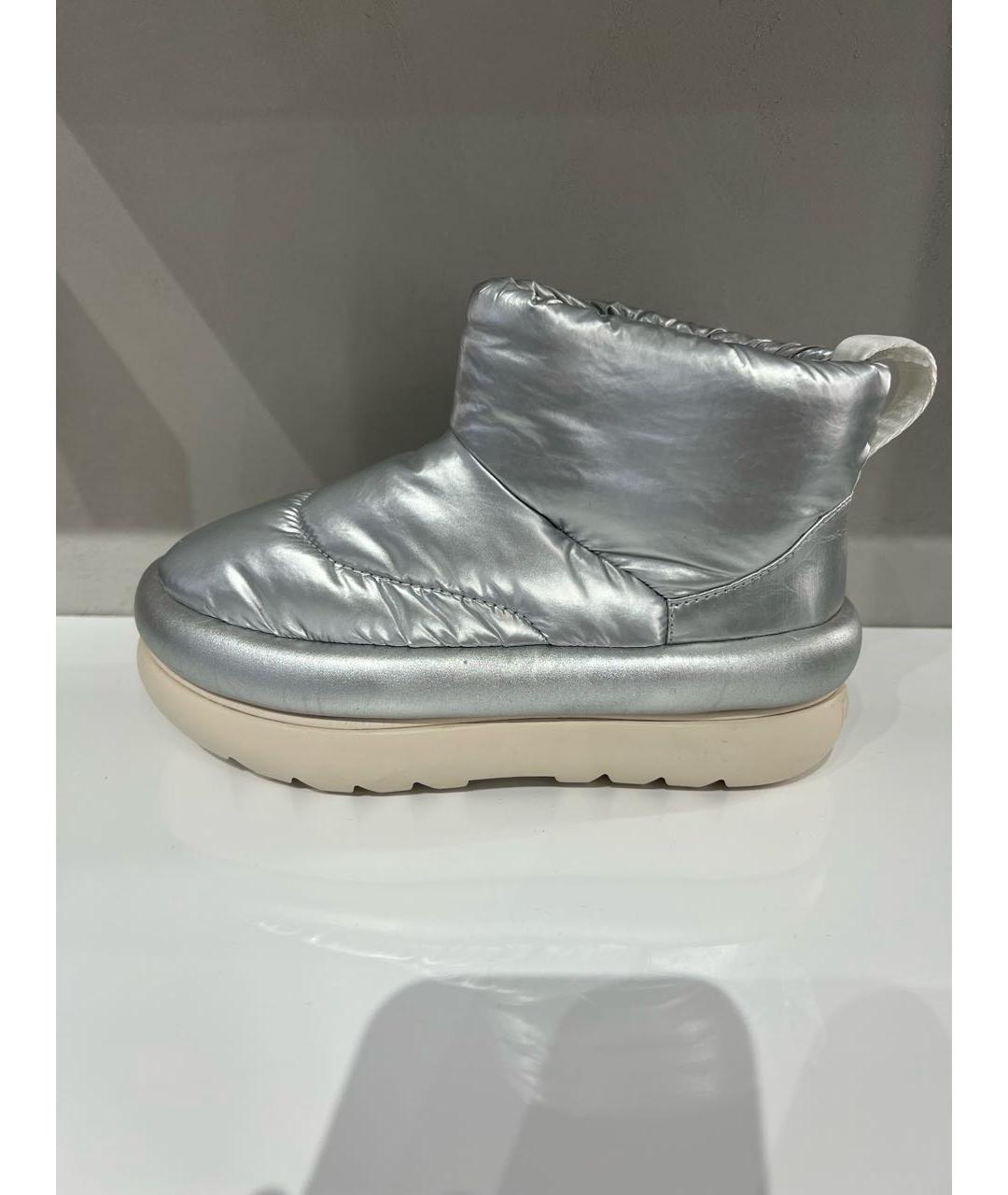 UGG AUSTRALIA Серебряные кожаные ботинки, фото 7