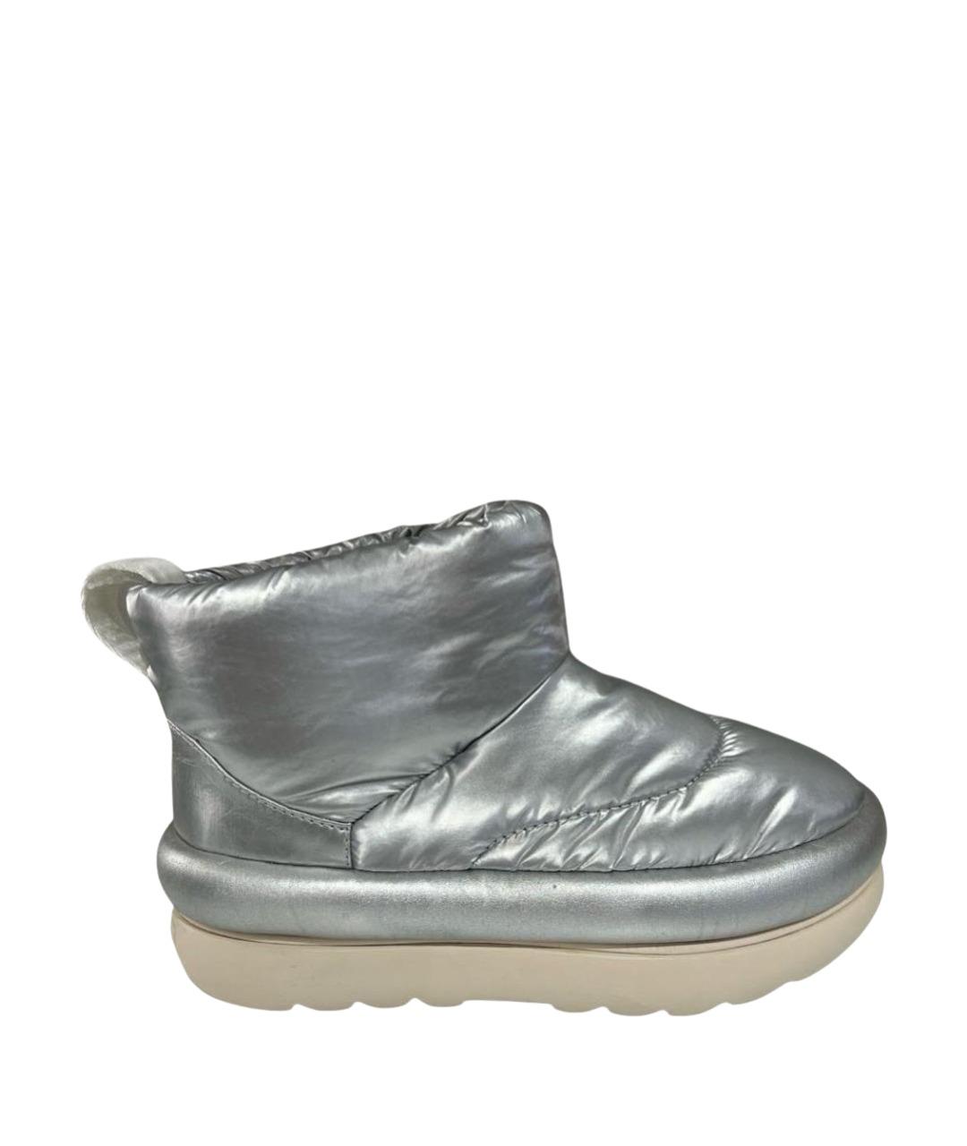 UGG AUSTRALIA Серебряные кожаные ботинки, фото 1