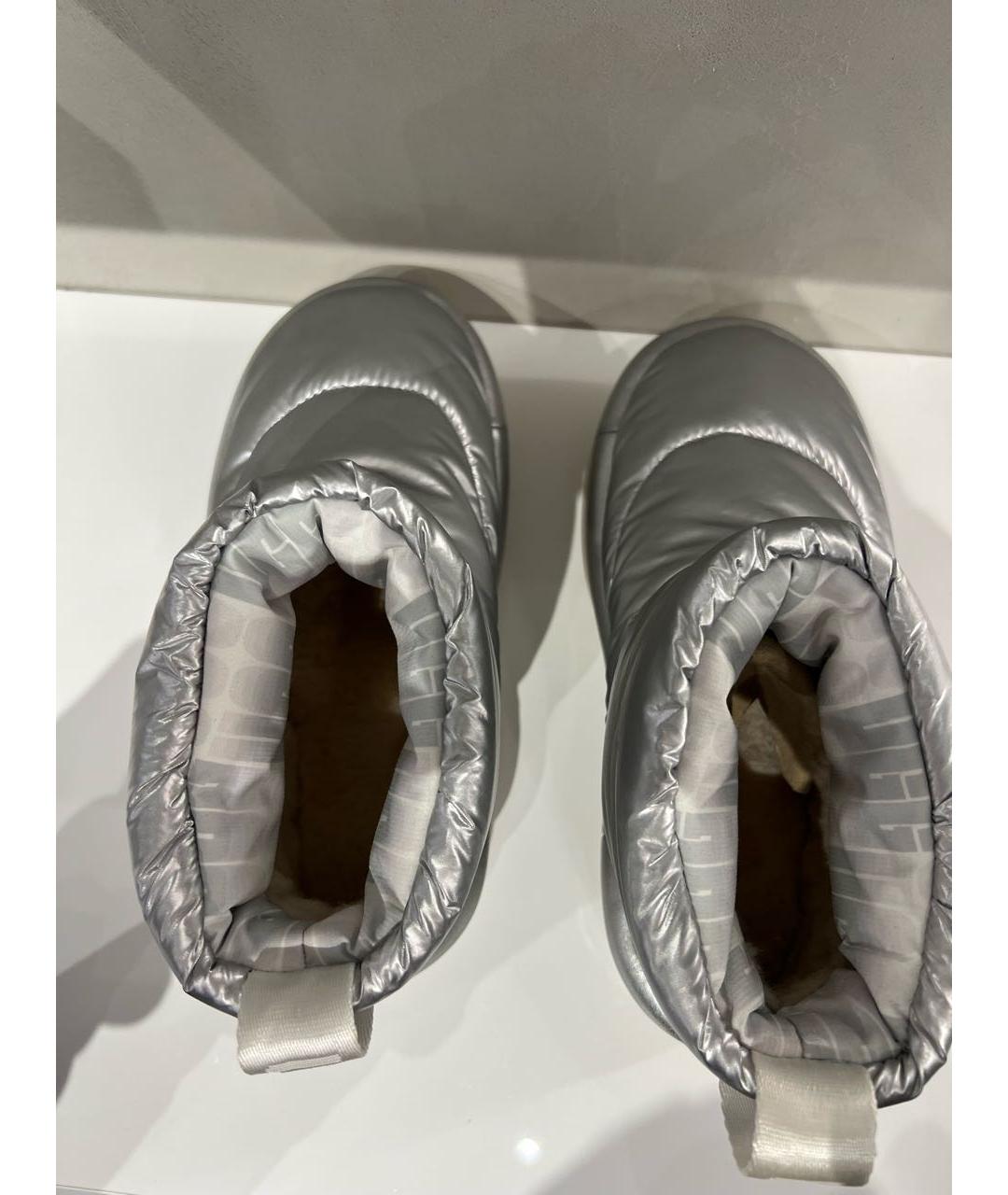 UGG AUSTRALIA Серебряные кожаные ботинки, фото 3