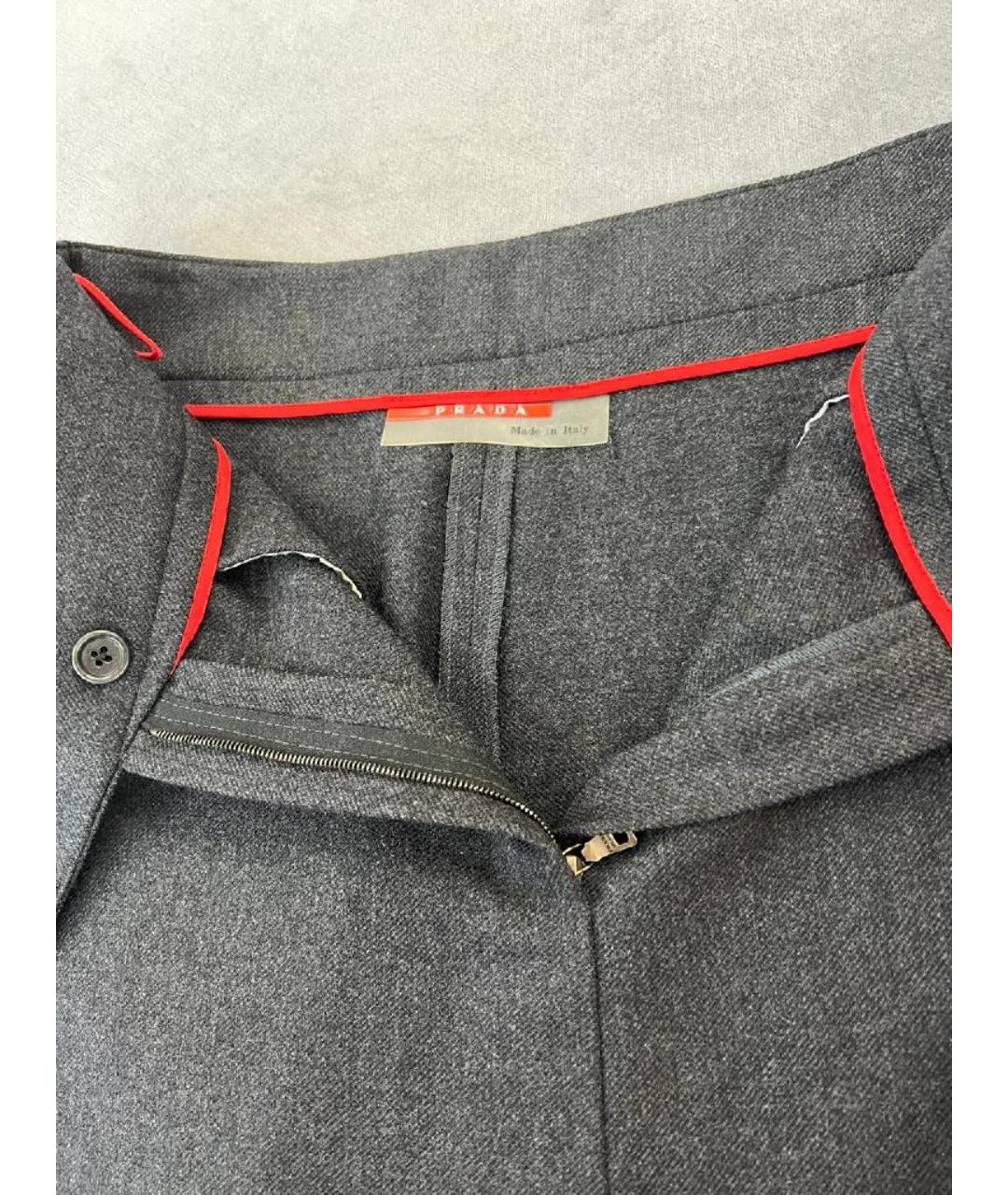 PRADA Антрацитовая полиамидовая юбка миди, фото 3