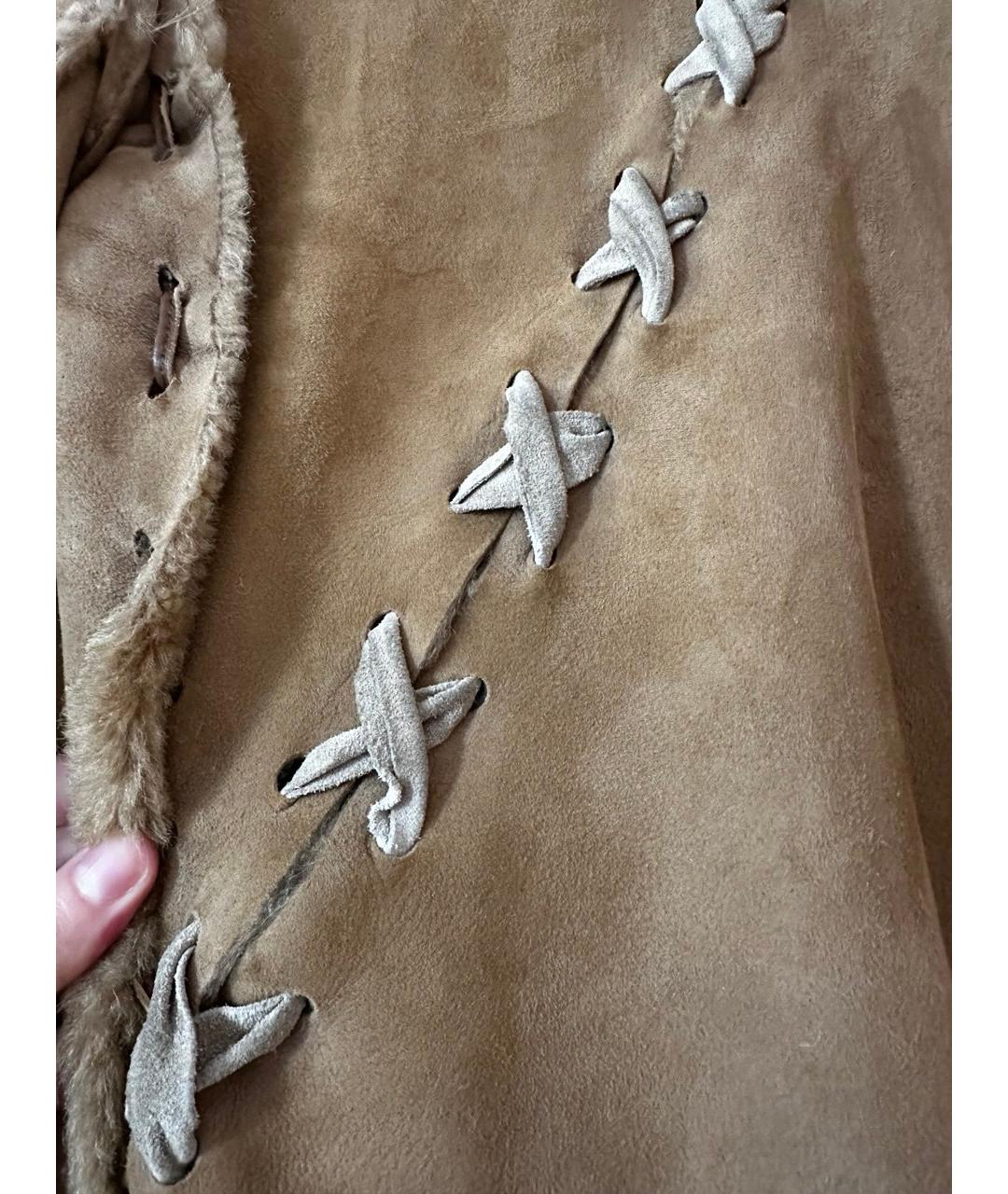 DOLCE&GABBANA Бежевая меховая дубленка, фото 5