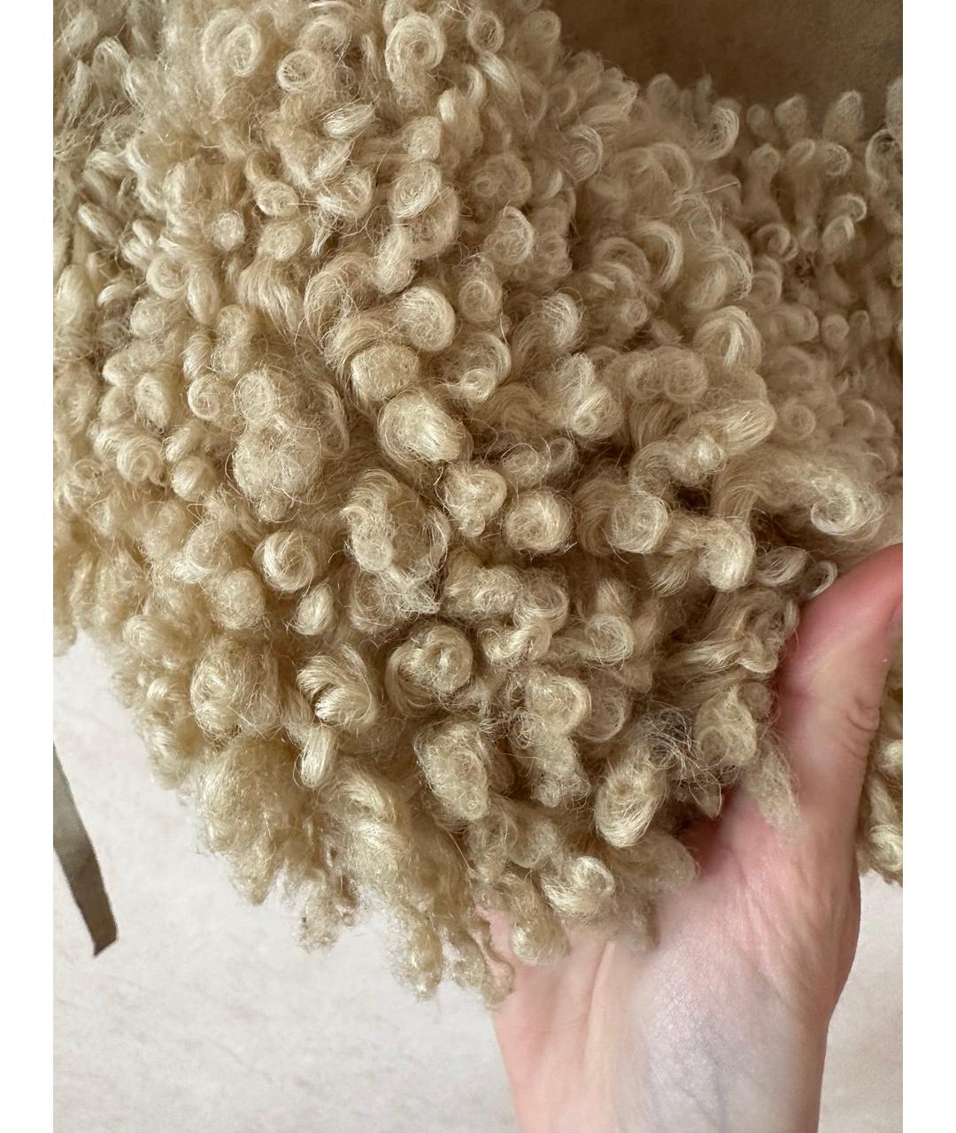 DOLCE&GABBANA Бежевая меховая дубленка, фото 4