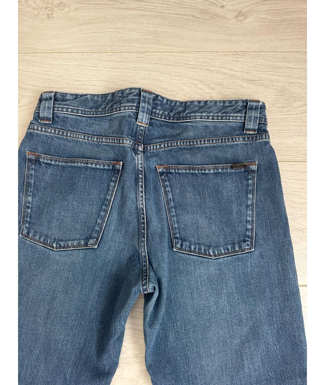 LORO PIANA Голубые хлопковые прямые джинсы, фото 4