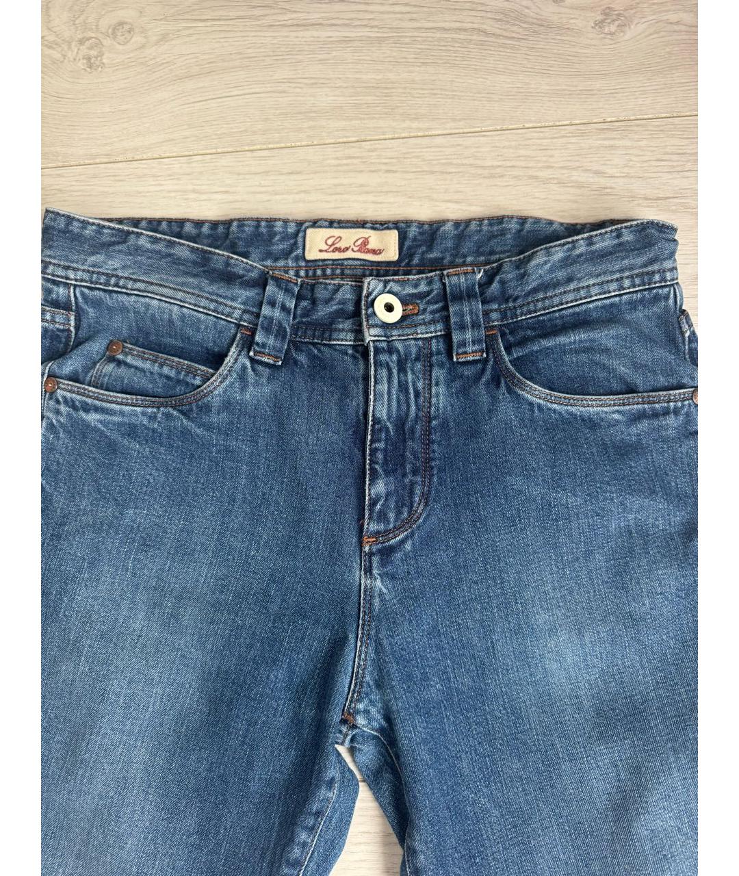 LORO PIANA Голубые хлопковые прямые джинсы, фото 3