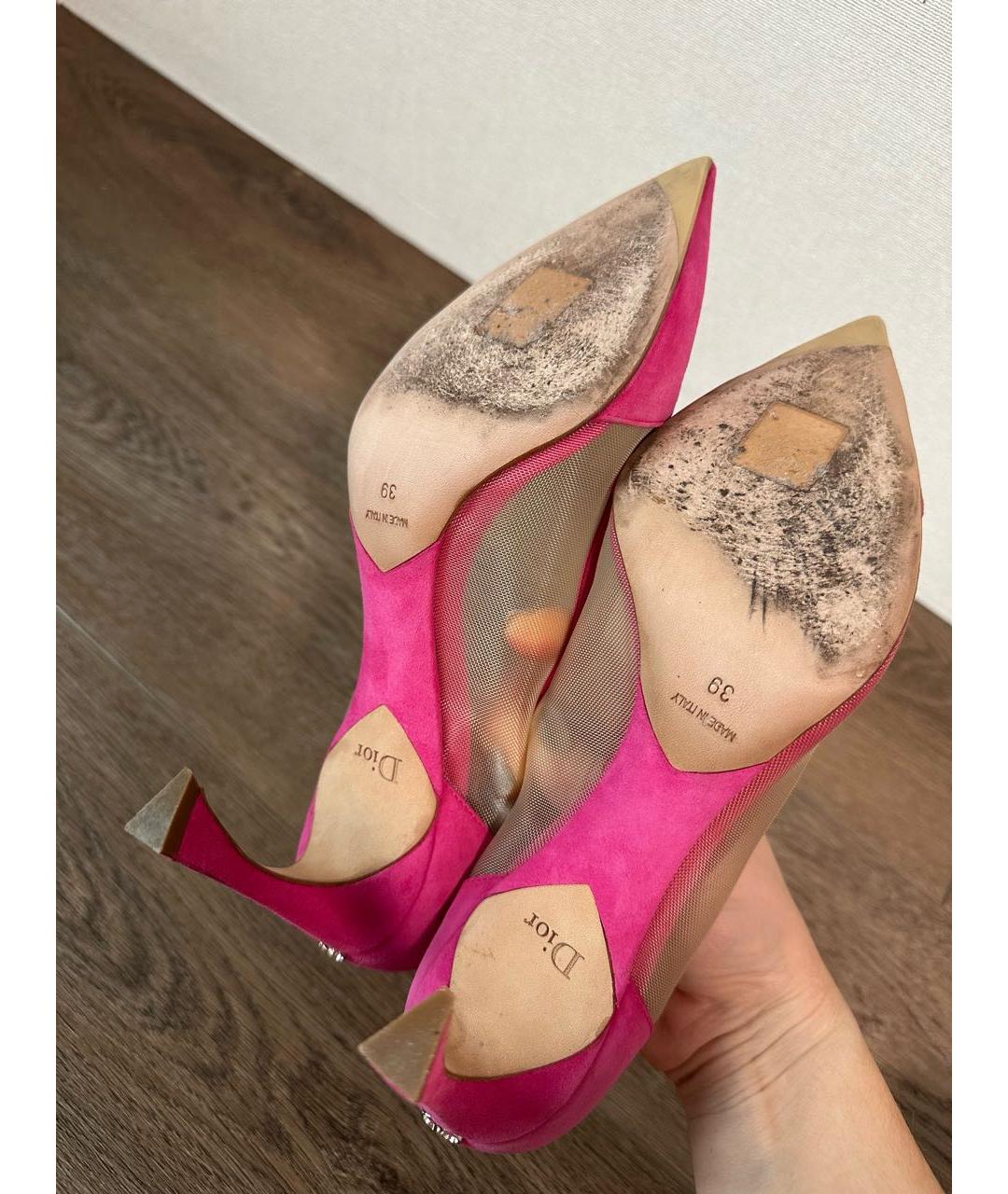 CHRISTIAN DIOR Розовые замшевые туфли, фото 5