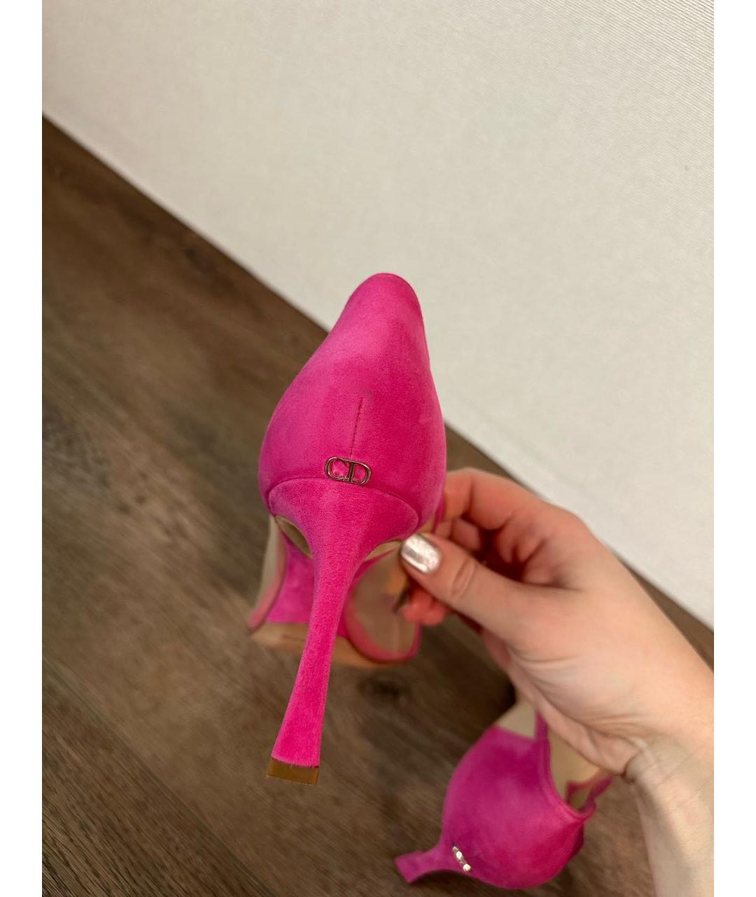 CHRISTIAN DIOR Розовые замшевые туфли, фото 4