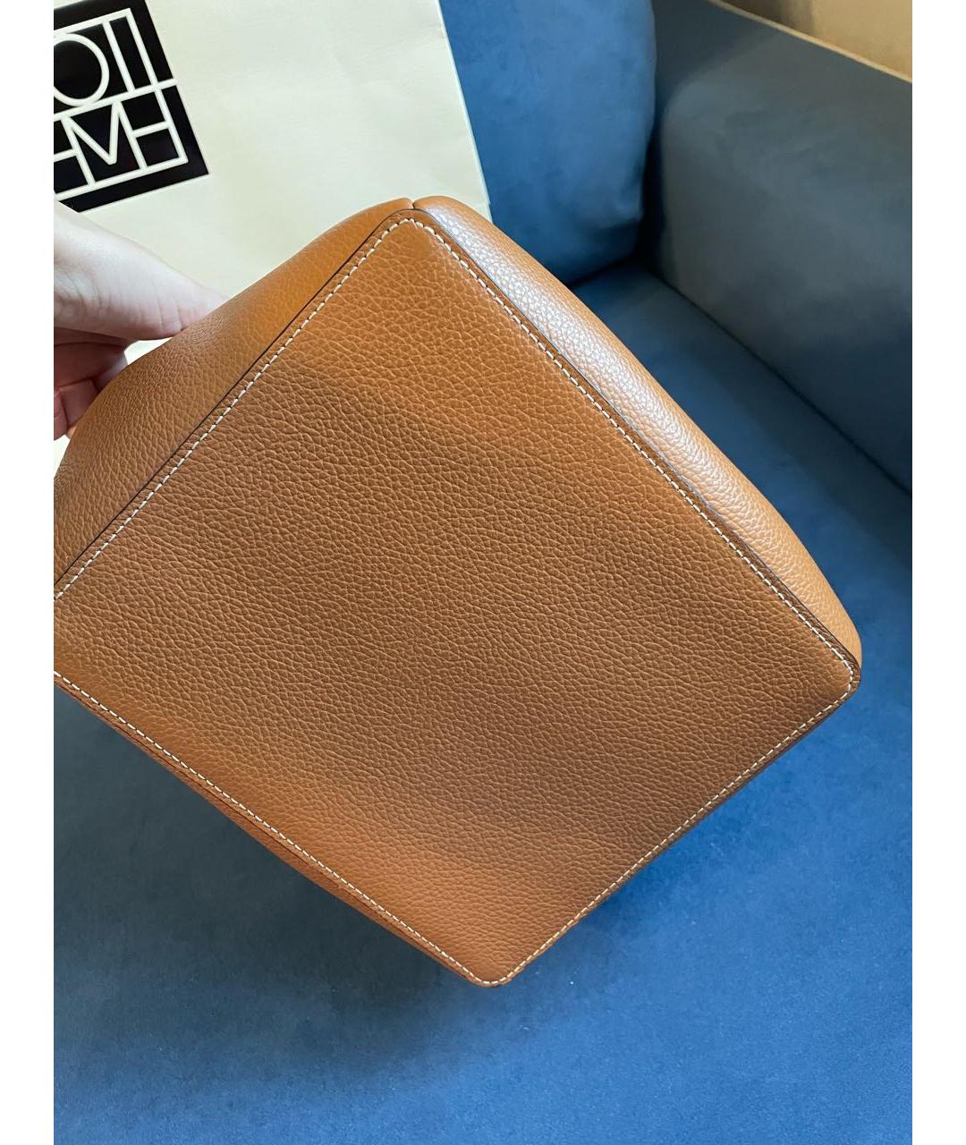 TOTEME Оранжевая кожаная сумка с короткими ручками, фото 7