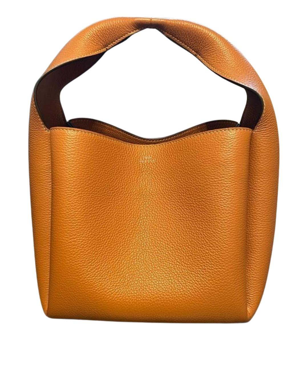 TOTEME Оранжевая кожаная сумка с короткими ручками, фото 1