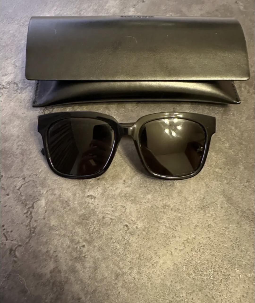 SAINT LAURENT Черные пластиковые солнцезащитные очки, фото 2