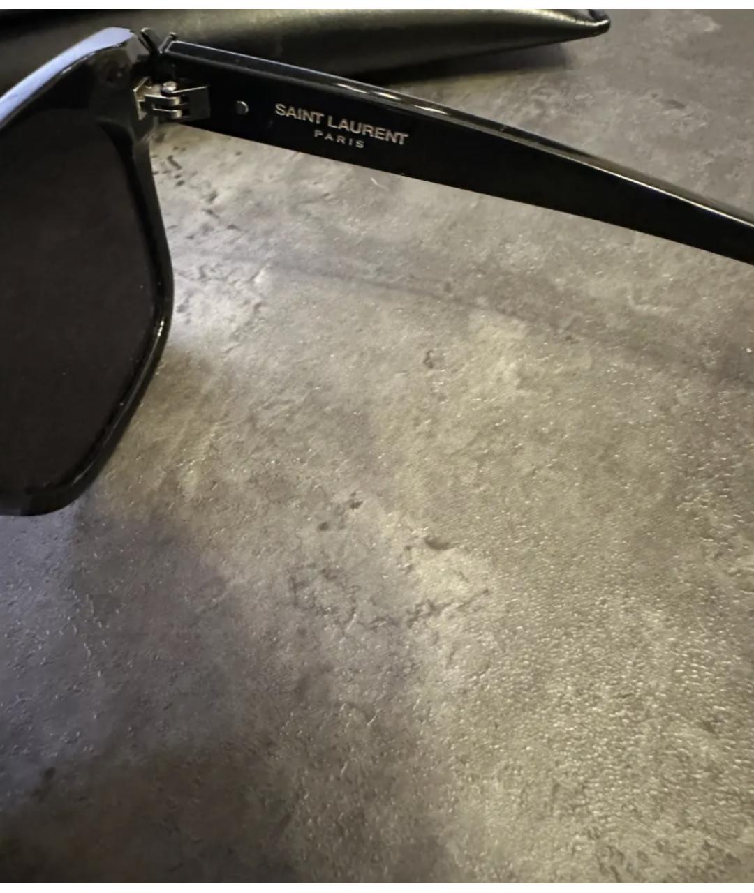 SAINT LAURENT Черные пластиковые солнцезащитные очки, фото 5