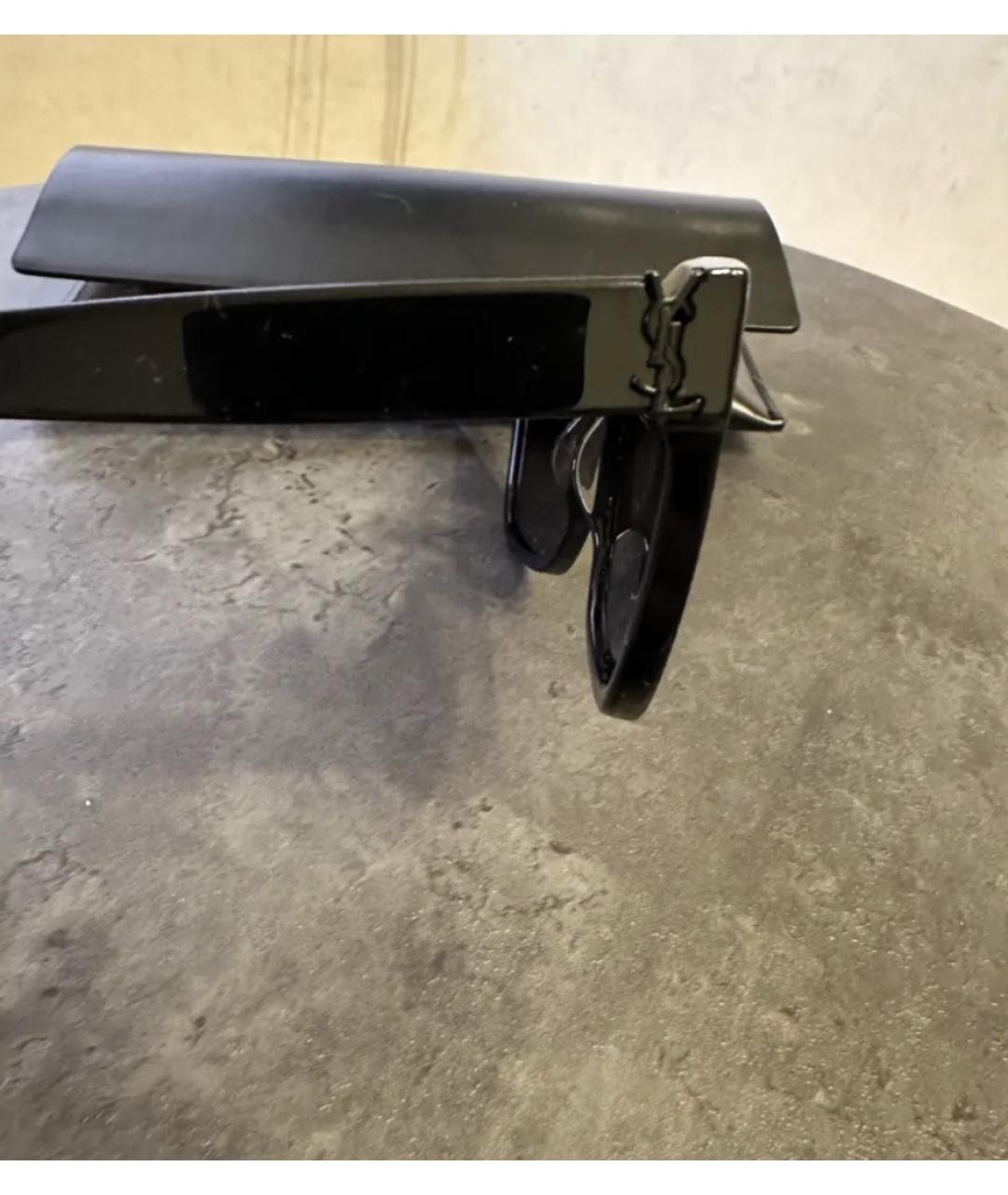 SAINT LAURENT Черные пластиковые солнцезащитные очки, фото 3