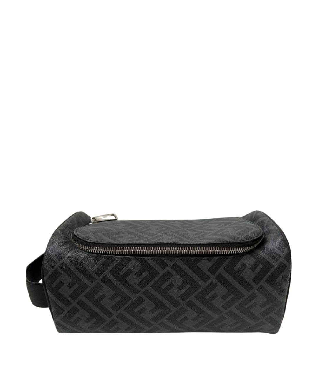 FENDI Черная кожаная сумка с короткими ручками, фото 1