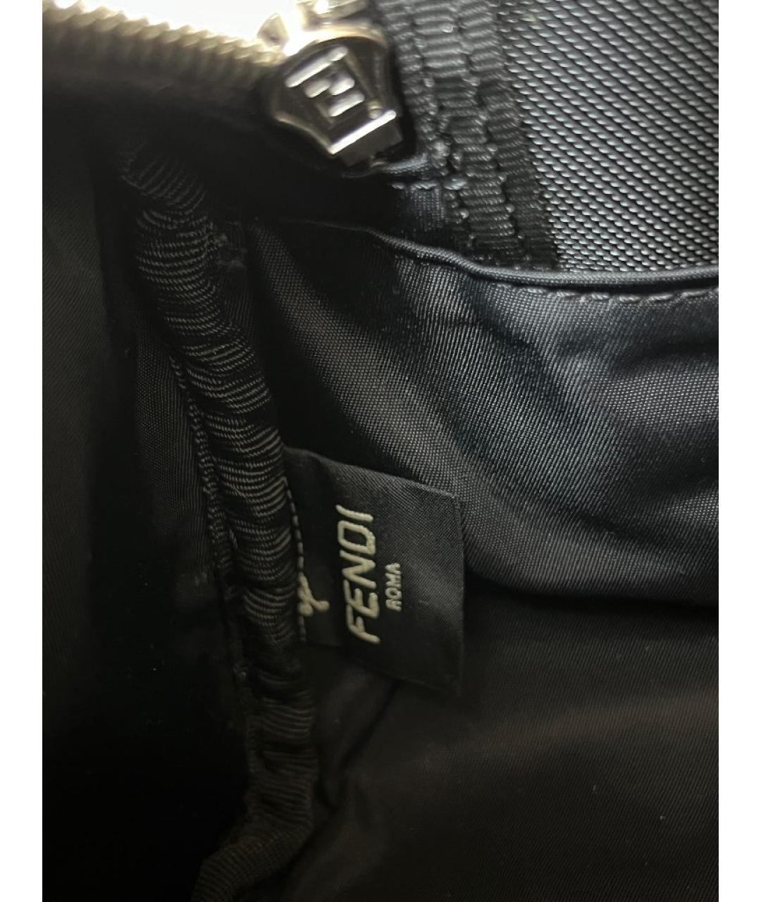 FENDI Черная кожаная сумка с короткими ручками, фото 6